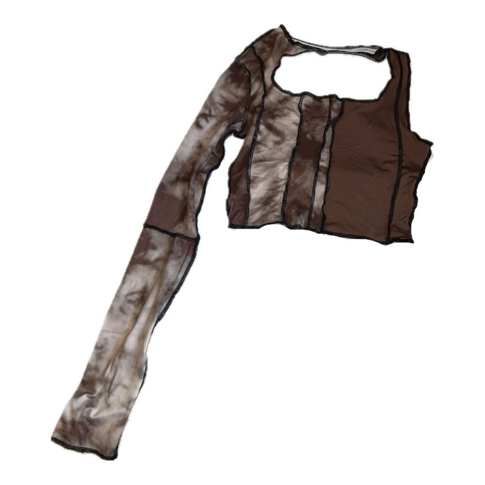 Brown Patchwork Top